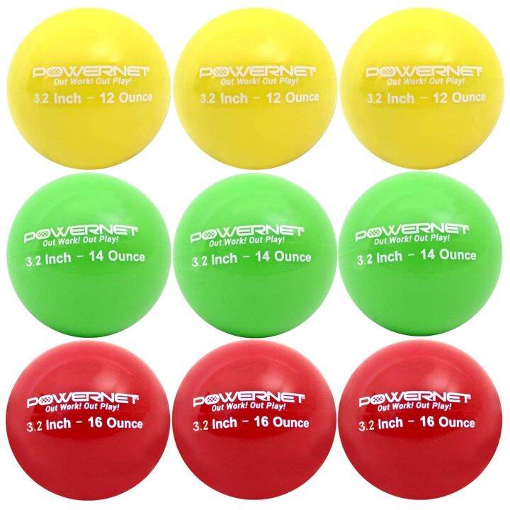 3.2" Weighted Hitting Batting Progressive Training Balls (9 Pack