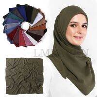 90X90cm โพกศีรษะมาเลเซีย Jilbab Sifon Persegi Untuk Wanita Syal Sifon Berkilau Jilisbab Lami Sapu Jilbab Wanita มุสลิม