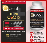 โคคิวเทน Qunol Ultra CoQ10 100 mg 120 แคปซูล 3x Better Absorption ดูดซึมได้ดีกว่า 3 เท่า