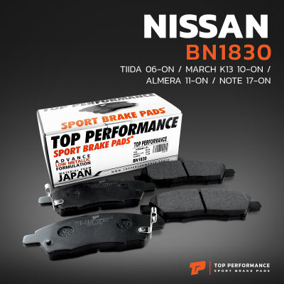 ผ้าเบรค หน้า NISSAN TIIDA 06-ON / MARCH K13 10-ON / ALMERA 11-ON / NOTE 17-ON - BN 1830 - TOP PERFORMANCE JAPAN - ผ้า ดิสเบรค เบรก นิสสัน ทีด้า มาร์ช อัลเมร่า โน๊ต BENDIX DB1830 D1060-1HJ0A