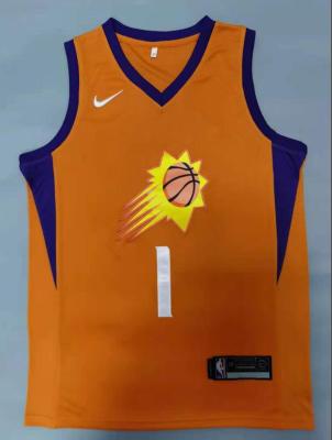 Ready Stock Top-Quality Mens 1 Devin Booker Phoenix Suns Basketball 2020/21 Swingman Jersey - Orange