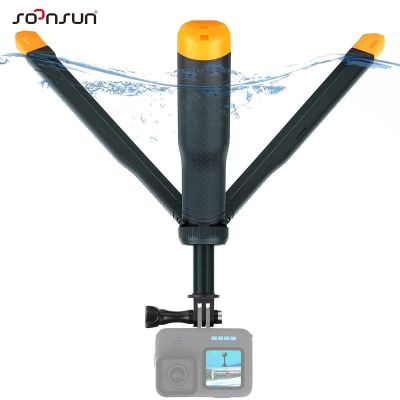 SOONSUN Floating Tripod For Gopro Hero 11 10 9 8 Selfie Stick For Akaso Action Camera Pole Monopod Hand Grip Go Pro Accessories