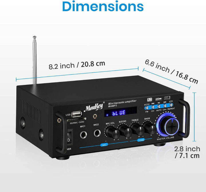 moukey-bluetooth-5-0-stereo-amplifier-for-home-audio-speakers-portable-2-channel-desktop-power-amplifier-receivers-with-fm-radio-mp3-usb-sd-readers-2-mic-input-remote-peak-power-100w-mamp3