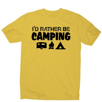 เสื้อยืดผ้าฝ้ายพิมพ์ลายแฟชั่น เสื้อยืด พิมพ์ลาย Id Rather Be Outdoor Camping สําหรับผู้ชาย 2022