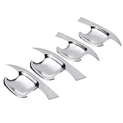 4pcs/set Car Outside Door Handle Bowl Cover Trim for MG ZS 2017-2018 Silver Chrome Car Accessories