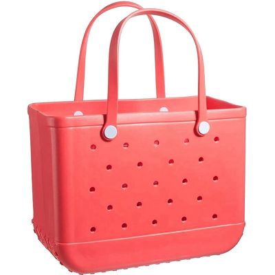 1 Piece Oversize Beach Bag Waterproof Washable Tote Bag for the Beach Boat Pool Sports, Red