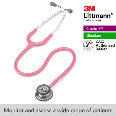 3M Littmann Classic III Stethoscope, 27 inch, #5633 (Pearl Pink Tube, Standard-Finish Chestpiece, Stainless Stem &amp; Eartubes)