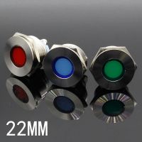 LED Metal Indicator light 22mm flat round Signal lamp LIGHT 3V 6V 12V 24V 220v screw connect red yellow blue white