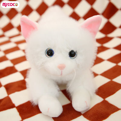 Boneka Mainan จำลองน่ารักสร้างสรรค์ของเล่นตุ๊กตายัดไส้แมวของ MSCOCO สำหรับเด็กผู้หญิงชุดสะสมตกแต่งของขวัญ