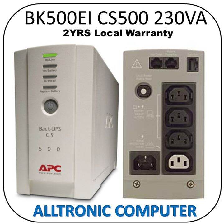APC BK500EI CS500 Back-UPS, 500VA/300W, Tower, 230V, 4x IEC C13 Outlets ...