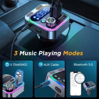 48W Dual Port Fast Charge Bluetooth Car Charger Car Charger Transmitter Mp3 Player