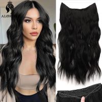 Invisible Wire Hair Extensions With Transparent Wire Adjustable Size 4 Secure Clip In Long Wavy Curly Secret Hairpiece For Women Wig  Hair Extensions