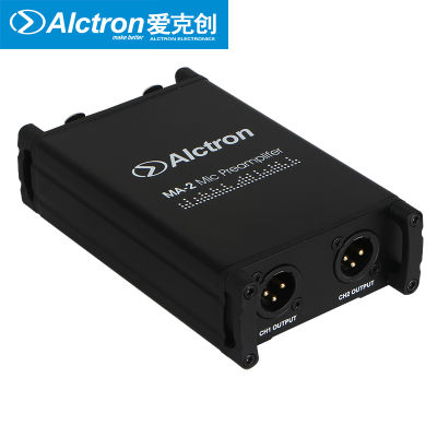 Mic Preamplifier Alctron MA-2 Dual Channel DynamicPassive Aluminium Band Microphone Amplifier