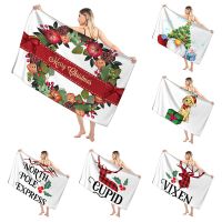 Christmas Pattern Bathroom Adult Soft Bath Towel Sauna Large Beach Towel Fitness Towel Hotel Womens Shower Quick Drying