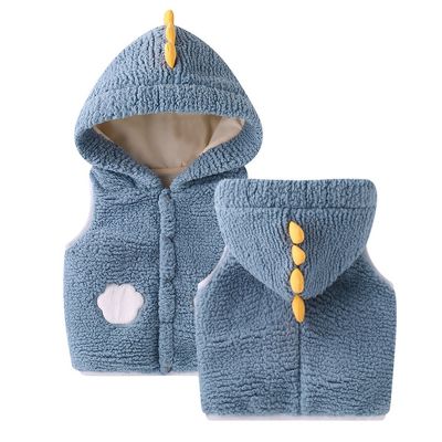 （Good baby store） Winter Autumn Kids Baby Hooded Vests Warm Thicked 2021 New Cute Cartoon Fleece Sleeveless Toddler Infant Boys Girls Coat Vests