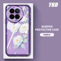 เคสสำหรับ โทรศัพท์ YBD Vivo X90 Pro ร Camellia Flower ลวดลายโปร่งใสสีป้องกัน TPU อ่อนฟิล์มเลนส์