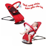 Ghế Rung Nhún Kiêm Ghế Ăn 2IN1 Cho Bé Có Chuông,Chất Vải Lưới Thoáng Khí