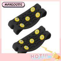 MAXG 1 Pair สำหรับการเดินบนน้ำแข็ง 5-Stud สากล กีฬากลางแจ้ง ปีนตะปู กริปเปอร์น้ำแข็ง กรงเล็บน้ำแข็งหิมะ ปลอกหุ้มรองเท้า