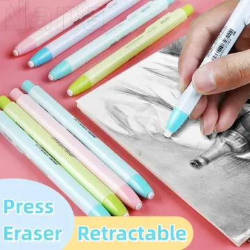 Kawaii Retractable Eraser Pencil Rubber Soft Refill Core for Kids Art  Sketch Writing Pen type Press Eraser Correction Stationery
