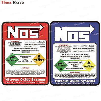 【LZ】 Three Ratels I288 Blue And Red NOS Bottle Replacement Label Decal Sticker Sign 2 5 10 15 20lb Vinyl Waterproof Material