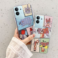 เคสใส่โทรศัพท์ VIVO V29 5G 5G / VIVOV29 2023สนุกสนานสร้างสรรค์ตัวการ์ตูนทอมแมวและหนูฝาครอบเคสกันกระแทกมือถือ VivoV29 5G ฝาหลังนิ่มบางเฉียบ