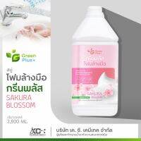 โฟมล้างมือ กรีนพลัส ฟองโฟมนุ่ม หอมสะอาด ฆ่าเชื้อแบคทีเรีย 3800 ml แบบเติมสุดคุ้ม