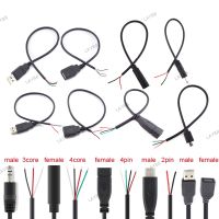 Wire Micro USB 2.0 Type-C AUX Mono Connector Power Supply Extension Cable Charger Male to Female 2-pin 4-pin Data Line YB8TH