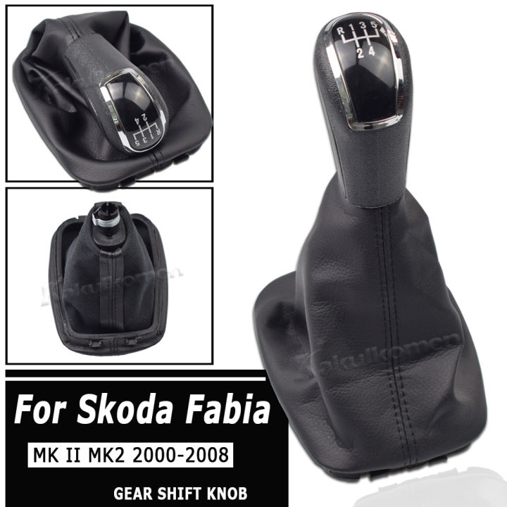 สำหรับ-fabia-mk1-1999-2000-2001-2002-2003-2004-2005-2006-2007-2008รถจัดแต่งทรงผม5ความเร็วเกียร์ติดกะลูกบิดหนังบูต