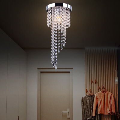 โคมไฟระย้าคริสตัลขนาดใหญ่70ซม. 27.5in,โคมไฟเพดาน LED ทันสมัยสำหรับร้านอาหารโรงแรมห้องนั่งเล่นห้องนอนห้องนั่งเล่น
