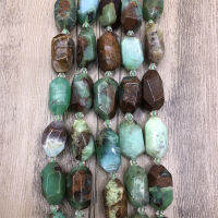 Rough Natural Chrysoprase Cutting Nugget Stone Pendant Beads,Green Australian Jades Faceted Charm Space Beads My210485