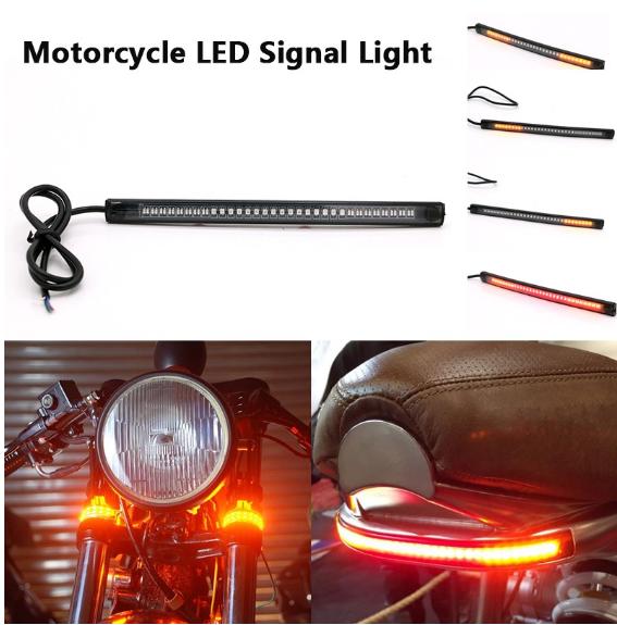 Motorcycle LED Light Stripe Brake Tail Light Turn Signal For Bobber Cafe Racer