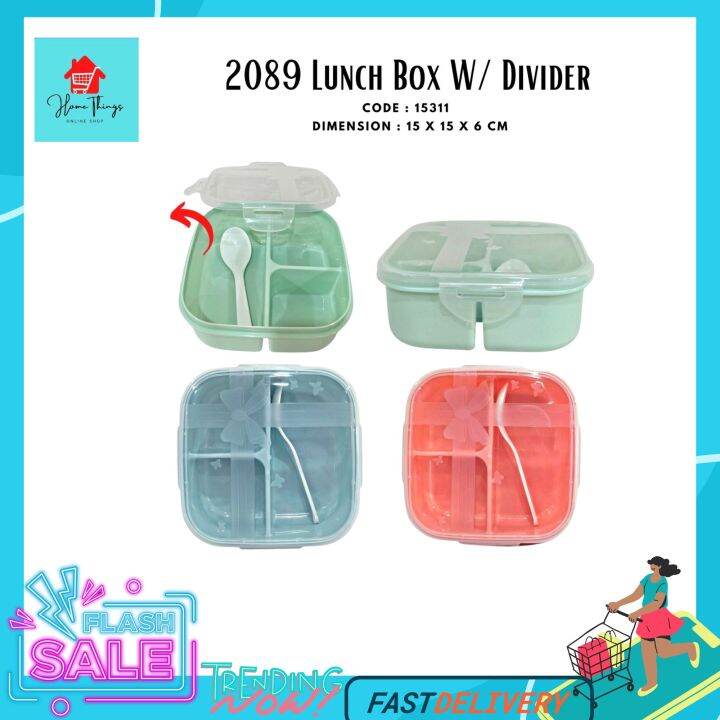 [ON STOCK] 2089 LUNCH BOX W/ DIVIDER / DIVIDER/ WITH DIVIDER/ LUNCH BOX