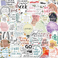 52Pcs/Set Waterproof Decals Doodle Stickers DIY Stickers Fashion Stickers Bible Phrase Stickers Notebook Stickers