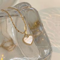 Simple Alloy Shell Heart Pendant Necklace for Women