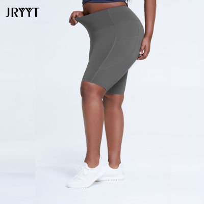 JRYYT Plus Size Fitness Running Workout Shorts Women Quick Dry Butt Lifting Yoga Tights Female Workout Athletic Short Leggins XL