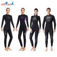 สำหรับทั้งหญิงและชาย Baju Menyelam Neoprene หนา3มม. โต้คลื่นดำน้ำอุปกรณ์ชิ้นเดียวอุปกรณ์ตกปลาอุปกรณ์ชุดดำน้ำ