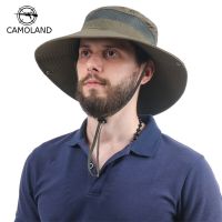 CAMOLAND New Fashion Summer Bucket Hat Men Outdoor Fishing Hiking Beach Hats Mesh Breathable Anti UV Sun Cap Fisherman Hat