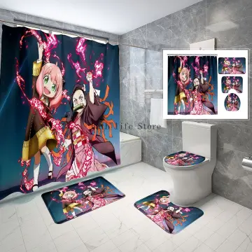 Japanese Shower Curtain, 71x74 inches, Steampunk Kitsune Mask, Okami, Anime  Gamer Bathroom Decor, Fantasy, Fox Art - Red | Abysm Internal
