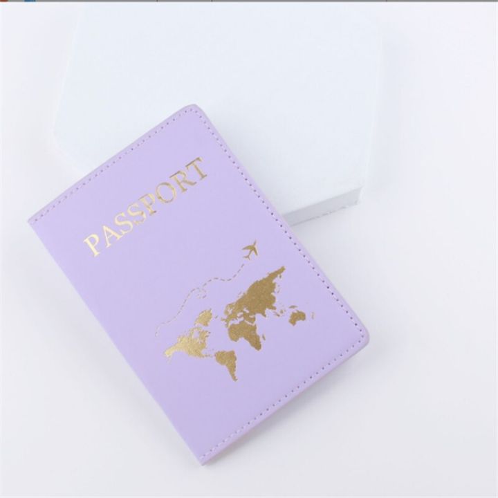 ปกหนังสือเดินทางเวลาท่องเที่ยวแผนที่โลกทำจากหนัง-pu-เคสซองใส่หนังสือเดินทางแบบอเมริกันสำหรับผู้หญิงกระเป๋าเอกสารการเดินทางของผู้ชายอเมริกา