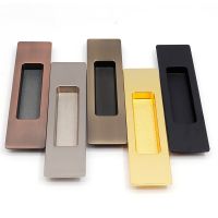 【CW】 1set Zinc Alloy Hidde Door Handle Embedded Pull Knob Gold Sliding Cabinets Hardware