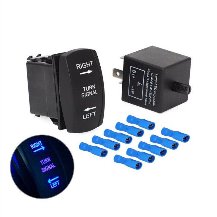 12V Atv Utv Toggle Switch Blue Leds Turn Signal Direction Indicator Kit