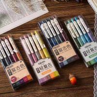 5Pc Vintage Gel Pen 0.5Mm Color Retractable Retro Boligrafo Gel Quick Dry Stylo For Planner Hand Account Drawing School Office 펜