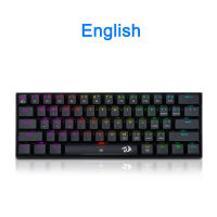 Redragon DragonBorn K630 RGB USB Mechanical Gaming Keyboard Red Switch 61 Keys Wired detachable cable,portable for travel