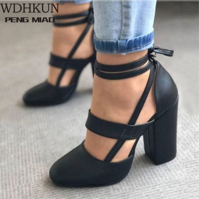 ◘☑► Women Pumps Plus Size 35 43 Women Heels Chaussures Femme Gladiator Summer High Heels For Party Wedding Shoes Women Thick Heels