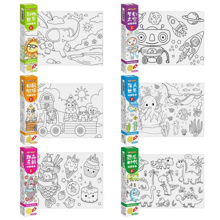 children-coloring-paper-roll-diy-drawing-roll-color-filling-paper-graffiti-scroll-paper-cut-for-kids-painting-educational-toy