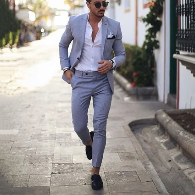 mens grey tux