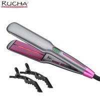 【LZ】✴  2 Polegada placa larga cerâmica infravermelho cuidados flat iron profissional íon negativo alisador de cabelo curler salão de beleza ferramentas estilo cabelo