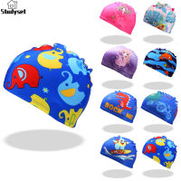 Studyset IN stock Kids Cartoon Swimming Caps Digital Printing High Elastic Sports Swim Pool Hat Diving Hats For Boys Girls