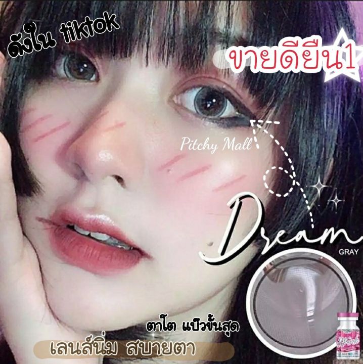 ขายดีที่1-มีค่าสายตา-wink-dream-gray-brown-black-บิ๊กอาย-สุดปัง-คอนแทคเลนส์-รายเดือน-มีอย-แถมตลับฟรี-เลนส์นิ่ม