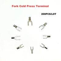 200Pcs Fork Cold Press Bare Electrical Crimp Terminal Naked Wire Connector UT0.5-3 UT4-4 Wiring Cable Ferrules 22-12AWG 0.5-4mm